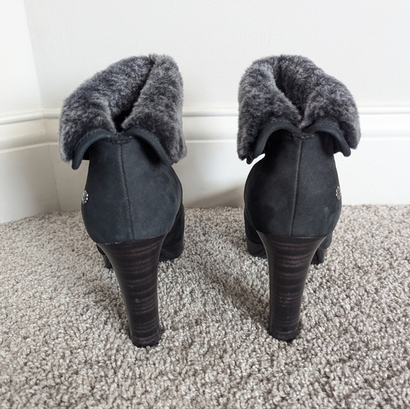 UGG Dandylion Suede Heeled Boots sz 8 - Charcoal Grey - Picture 4 of 7